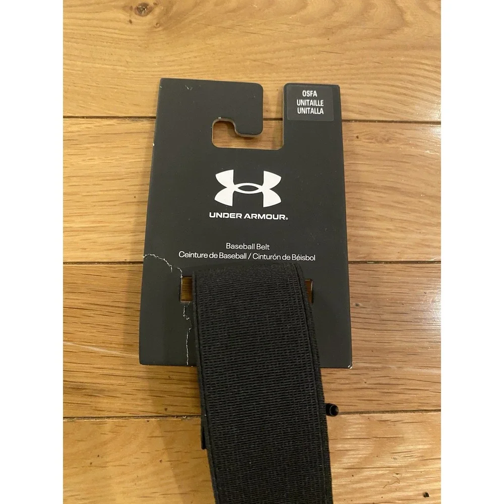 Under Armour Mens Baseball Belt Black Adjustable OSFA‎ Elastic Web NEW